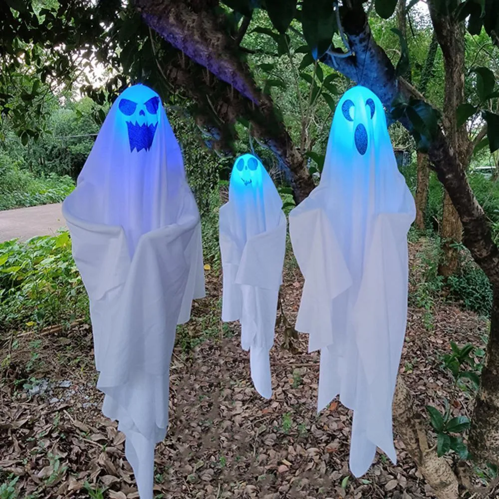 Outros suprimentos de festa do evento 3pcsset Halloween Ghost Light Light 236inch Tree Wall Wall Ornament Scary com luzes LED decoração PR 230818