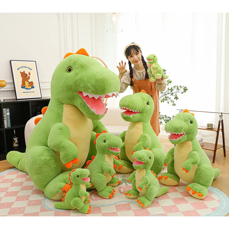 دمى Plush Dinosaur دمية محشوة لعبة كبيرة الحجم يمكن ركوب Tyrannosaurus rex Pillow Doll Doll Hight Histrich Party Party Gift 230818