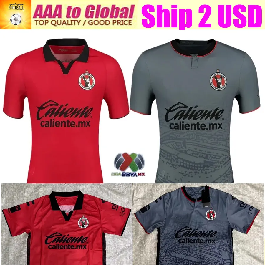 Xolos de Tijuana Soccer Jersey 23 24 Club Manotas Martinez Angulo Castillo Rosa Home Red Away Gray Rivero Lucero Bolanos Special Edition 2023 2024 Fotbollströja