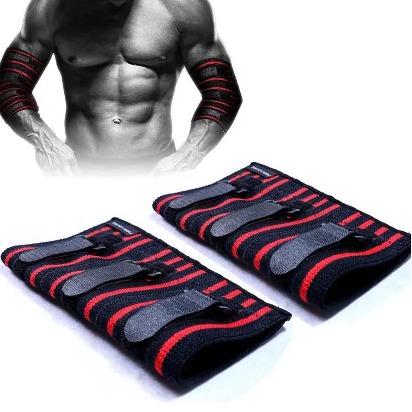 Kuddar Justerbar armbågsärmhylsa Compression Compression Support för viktlyftning Bodybuilding Bench Press Elbow Pad Protector (1 par)