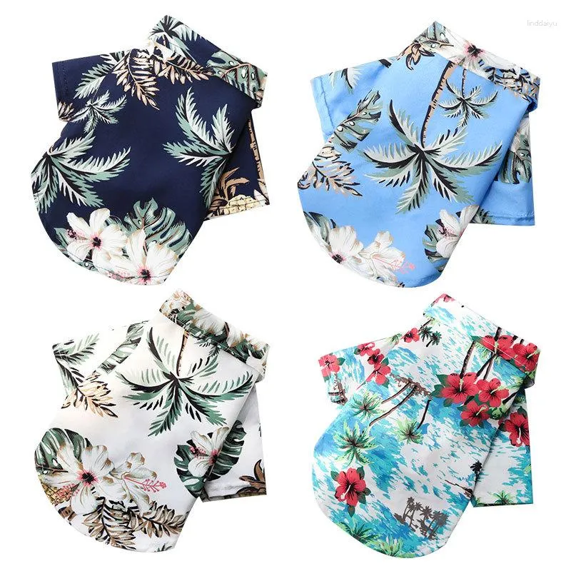 Camicia da gatto abbigliamento per cani cool spiaggia in stile hawaiano abiti estivi sottili a maniche corte traspirabili