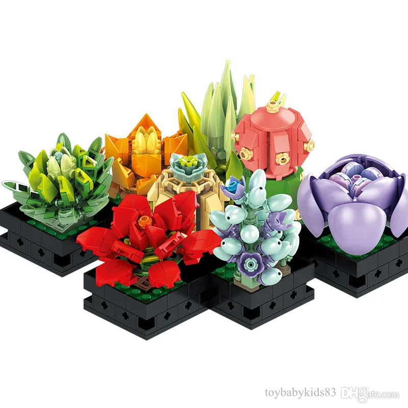 Bausteine ​​Stadt kreative Hose Blume Lepin Marmor Konstruktion Moc Blumen DIY Topf Modellblöcke Geschenk Dekorieren Blumen Lego Weihnachten