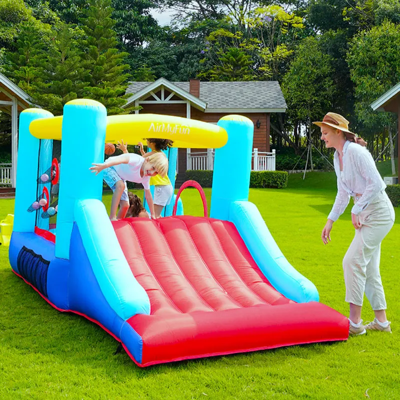 Nadmuchiwane dzieciak przydomowe z slajdami dziecięce zamek Buuncer Big Jumping Toys Jumper Indoor Outdoor Play z Air Blower Birthday Prezenty Prezenty Zabawa w ogrodzie