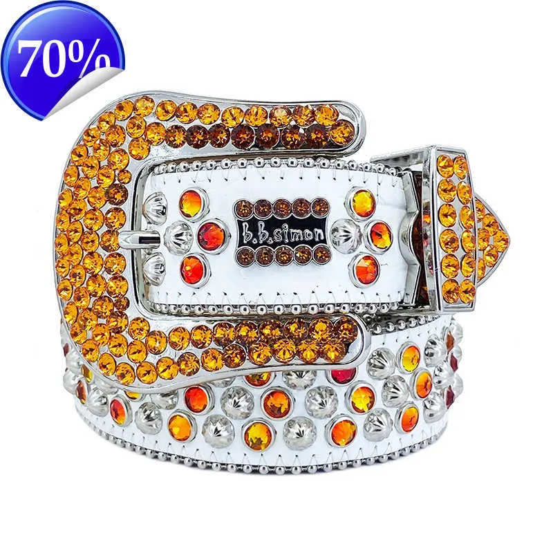 22023 modeontwerper BB Simon Belts For Men Women Glanzende diamantgordel Zwart Wit Multolour met bling steentjes als verjaardagskerstcadeau