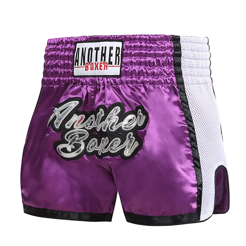 Linjinx Pantalones cortos de boxeo bordados de satén para hombre,  entrenamiento de fitness, gimnasio, pelea, kickboxing, boxeo