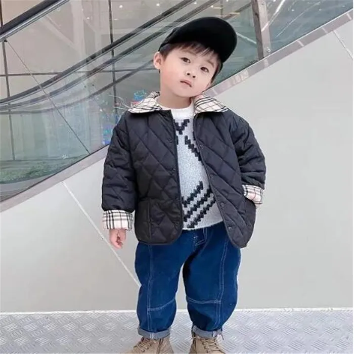 Kinderjacken Junge Mädchen Outwear zweiseitig Baumwollmantel Mode Winterjacke Kleinkind Kinder Babykleidung