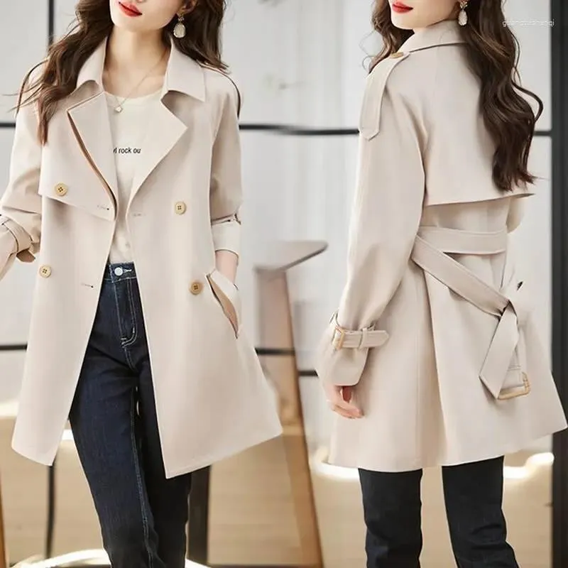 Frauen Trench Coats Coat Frauen 2023 Frühlingsmode schlanker Allzucht Windbreaker Jacke weibliche doppelte Breasted Spleißen großer Oberbekleidung