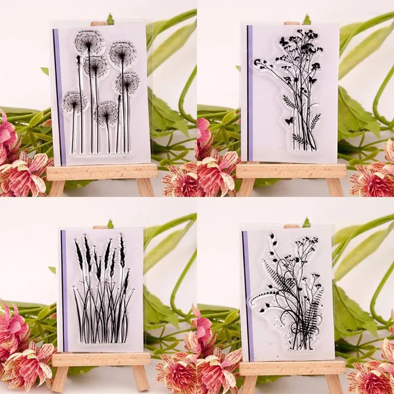 Lagringsflaskor 4st Rensa frimärken återanvändbara transparenta blommor tätar scrapbooking diy kort som gör po journals hantverk dekoration