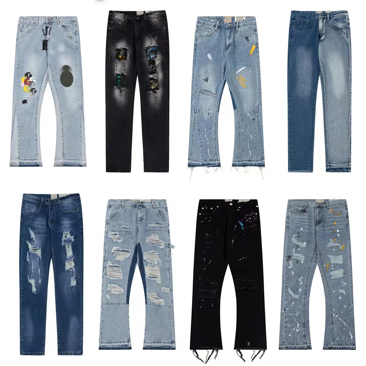 Designer Jeans Designer Hosen Rippte Jeans Männer Frauen Straight Bein Bootcut Jeans Mode Retro Street Tragen Sie lose Casual Jeans Mens Hosen Hosen m -2xl