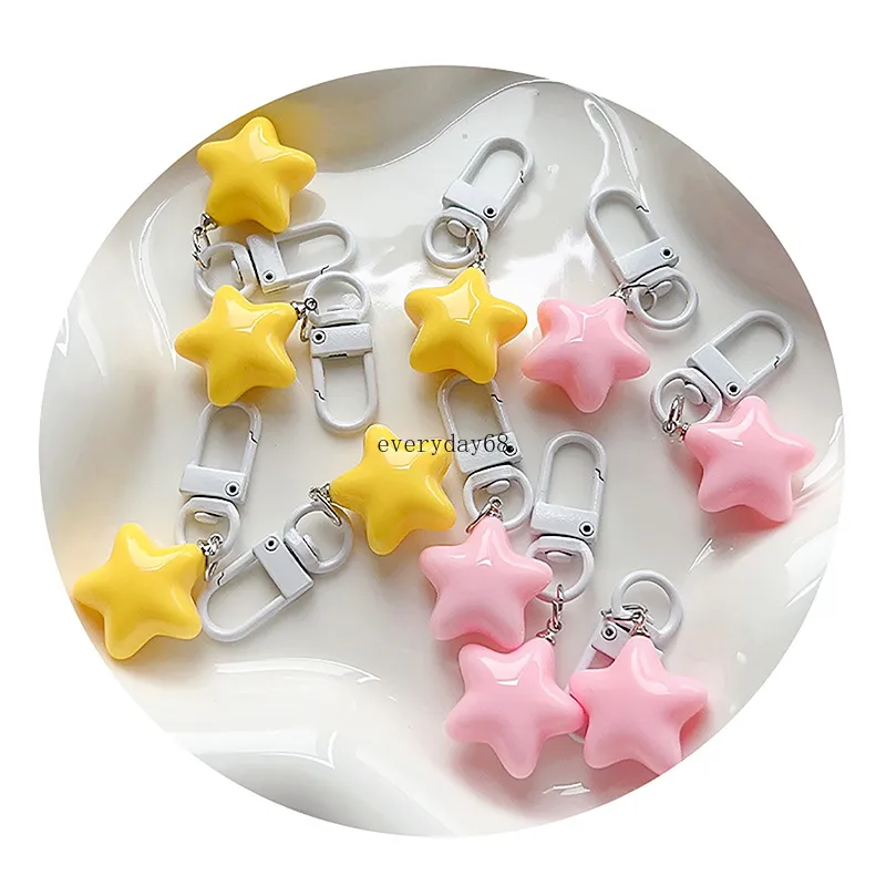 Cute Milk Yellow Stars Stars Star Tortale Pendente paffuto Chiavi ragazze Gift Gifts Backpack Charm Case Case Accessori