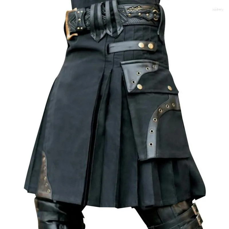 Mäns shorts 2023 Scottish Mens Kilt Traditionell kjol Metal Classic Retro Personality Kilts Kontrollmönster kjolar