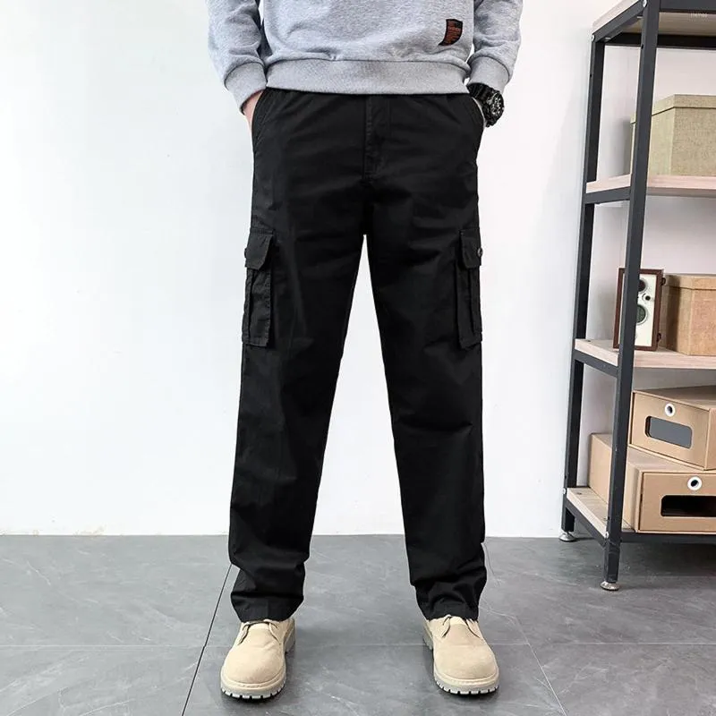 Cargo Pants Solid Color Softy Work Pants for Men Mid Rise Casual Loose  Dress Pants Lightweight Fashion Straight Fit Daily Button Zipper Comfy Pants(Khaki,M)  - Walmart.com
