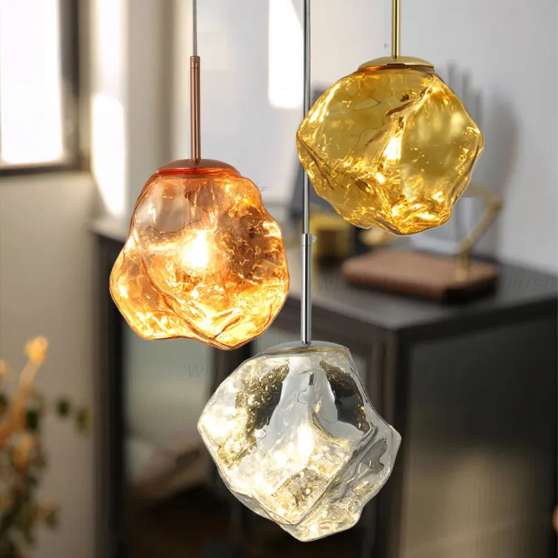 Creative Lava Glass Pendant Lamp Handblown Suspension Light Hotel