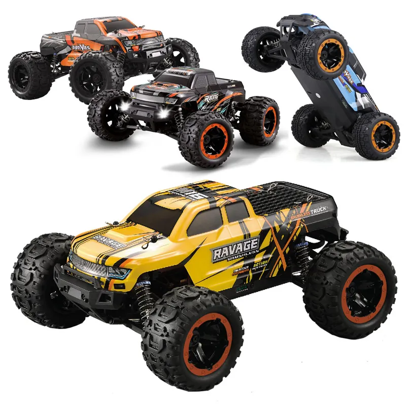 Diecast Model Jty Toys RC Car 1 16 Brushless Monster Truck 4WD Crawler Off Road Vehicle 65 km H Radiokontroll för vuxna Barn 230818