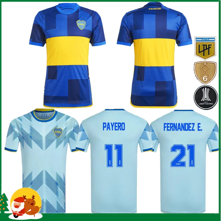 23 24 Juniors Boca Junior de Rossi Jersey de futebol 2023 2024 Home Away Away 3rd Tevez Carlitos Maradona Roman Salvio