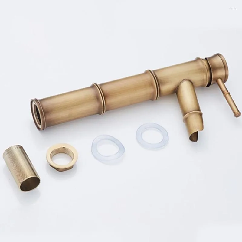 Bathroom Sink Faucets 1pc Basin Faucet Brass Classical Bamboo Shape Corrosion-resistant Rust-free Standard G1/2" Supplies