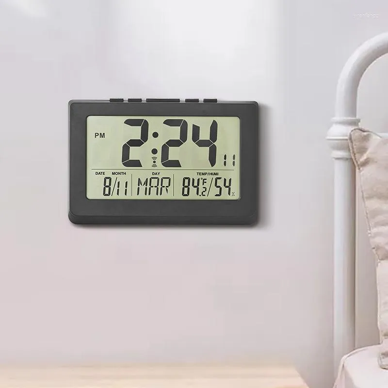 Wall Clocks Multifunction Hygrometer Automatic Electronic Temperature Humidity Clock Table Large LCD Screen Weather Station