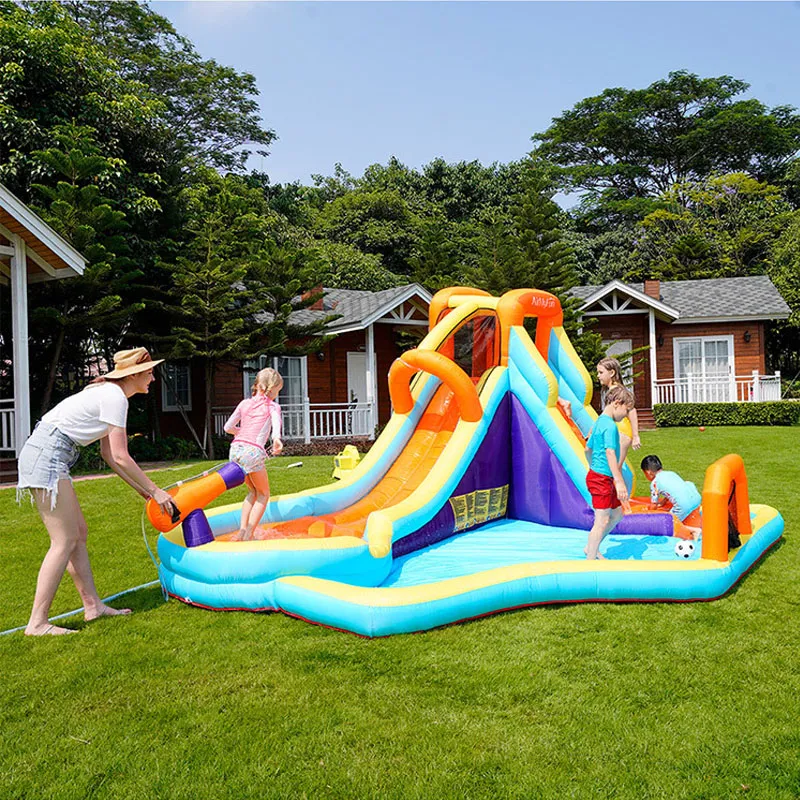 Aire de jeux gonflable pour les enfants plus âgés Château de toboggan aquatique avec piscine Parc aquatique pas cher Sports Playhouse pour la fête Jeu en plein air Jeux amusants d'été Cadeaux d'anniversaire Jouets