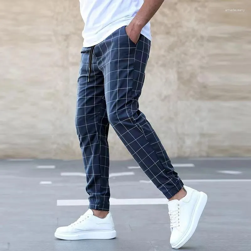 Mens checked jogger trousers new arrivals