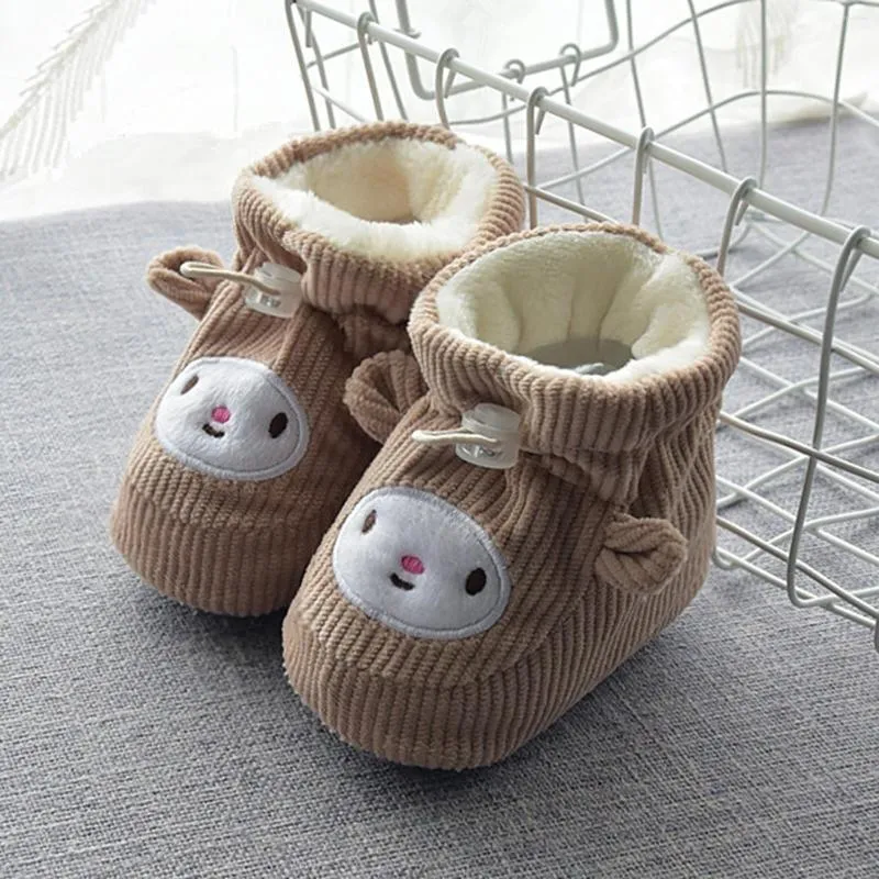 Bottes bébé chaussure chaussette enfants étage enfant en bas âge chaussures coton velours épais doux botte fille taille 12