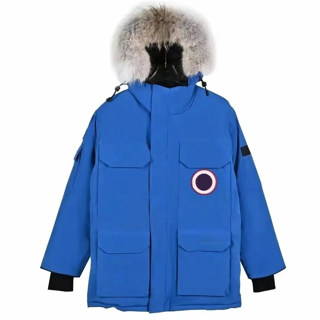 2023 Designer Parke Jacket Men hoodie Winter Coat Thick Men Coat kläder Utomhusjackor dragkedja med kvalitet Vit gås ner Cool Deep Blue Mens Jacket L6