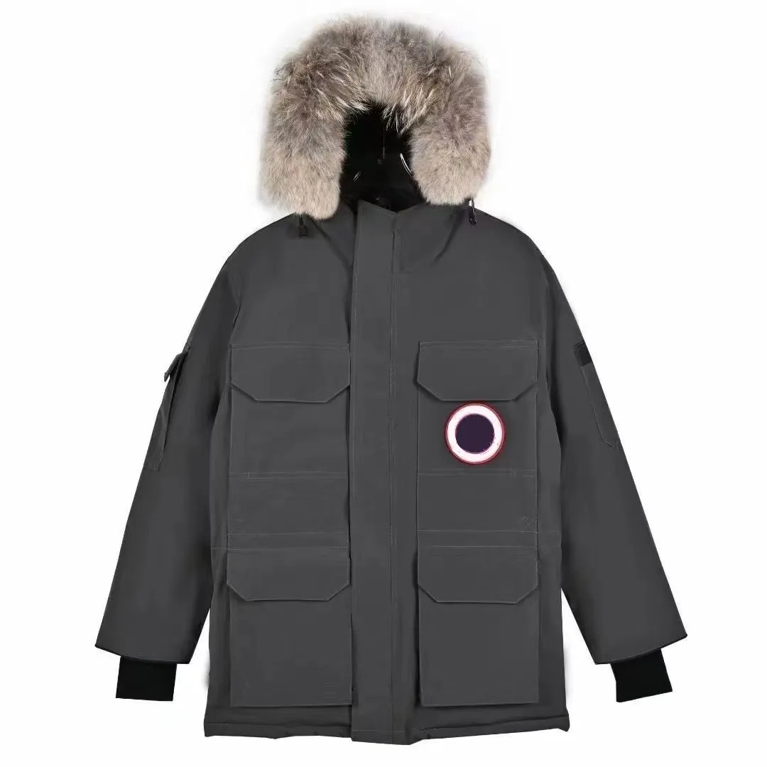 Mens Down Parkas Hot Selling Item Mens Fur Collar Down Jacket Parke Midlength Slim Puffer Jackets White Duck Down Filling Quality Outerwear Designer Overcoat f