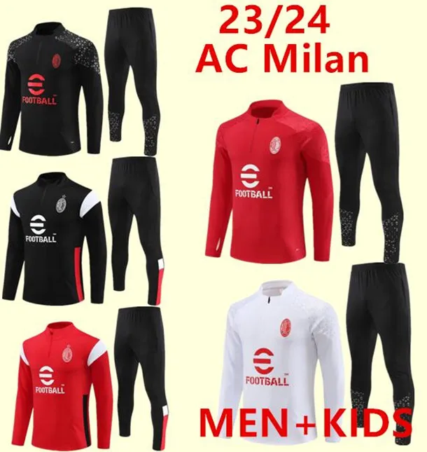 23/24 Ibrahimovic Piatek Kaka Voetbal Training Pak Jacket Survetement 22/23 Maillot de voet Calhanoglu Milan voetbal Tracksuit volwassen kinderen