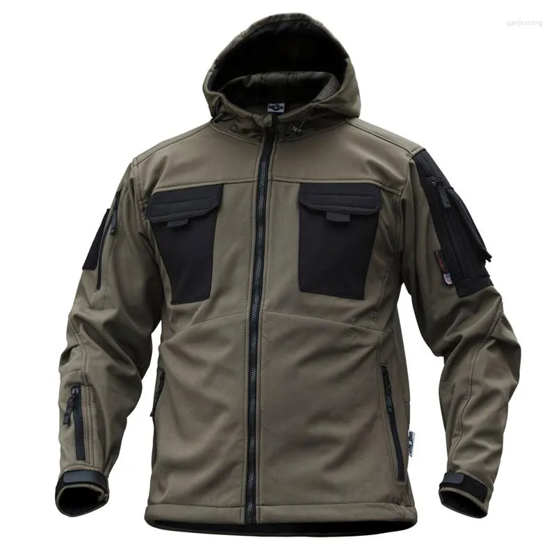 Giacche da uomo Inverno Uomini in inverno Fleece addensato tattico esterno esterno antivento impermeabile per mantello termico dell'esercito con cappuccio outwear 4xl 4xl