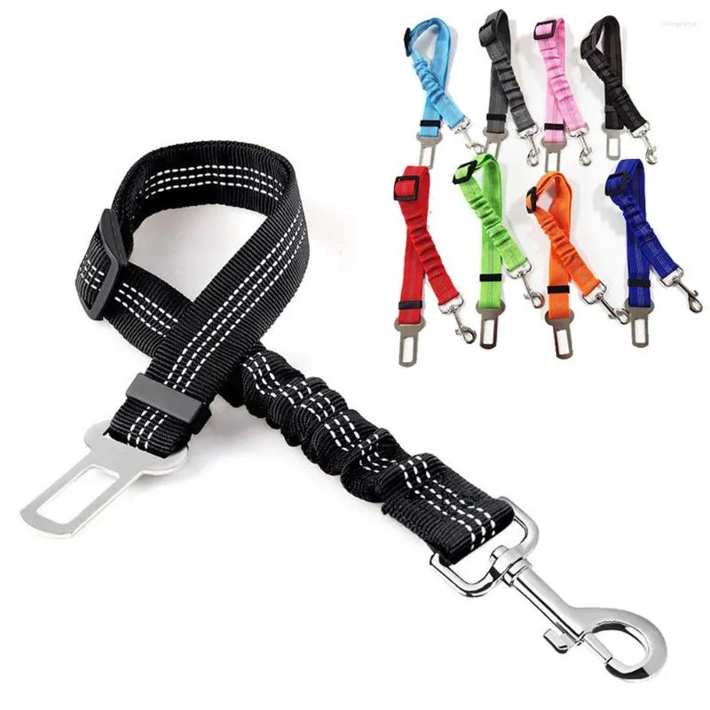 Colliers pour chiens Ceinture de sécurité pour voiture Laisse Véhicule Amortissement réglable Élastique Réfléchissant Corde de sécurité Fournitures pour animaux de compagnie