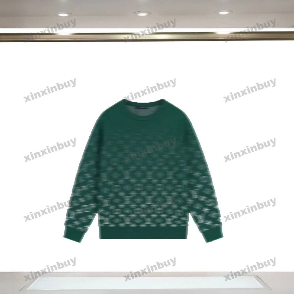 xinxinbuy Hommes femmes designer Sweat Tricoté Gradient Lettre Impression chandail vert gris bleu noir blanc M-2XL