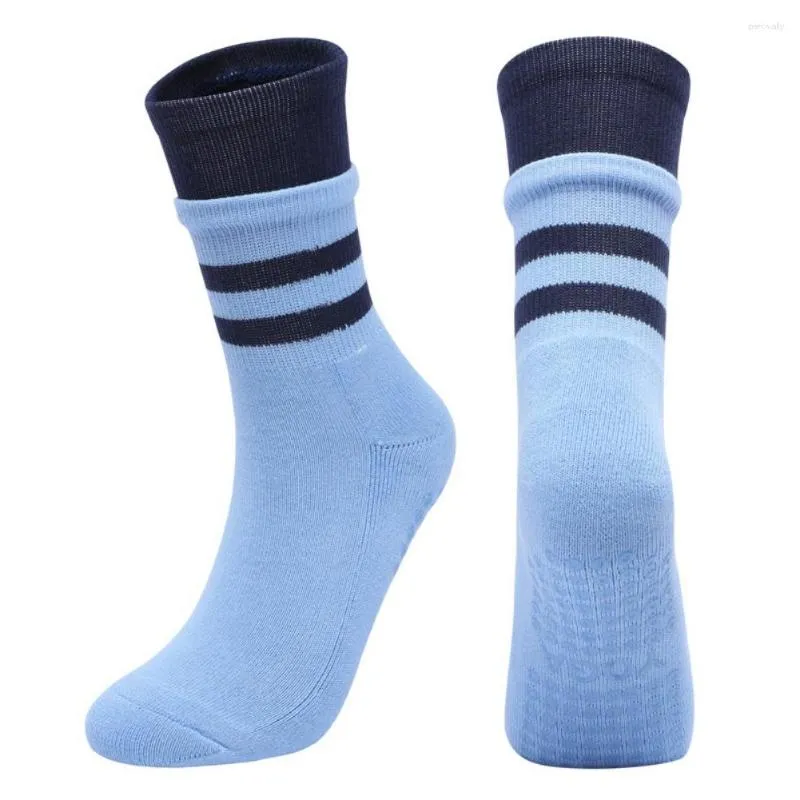 Athletic Socks Double Layer Jump träning Medium Långt rör Terry Yoga med anti -glidgrepp för kvinnor