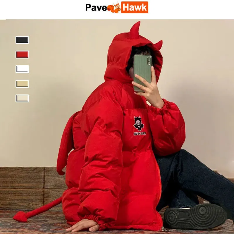 Giacche da uomo giacca per palla inverno parka uomini donne hip hop hop devil horns designer cappotto imbottito giacca imbottita harajuku y2k bobble outwear 230815