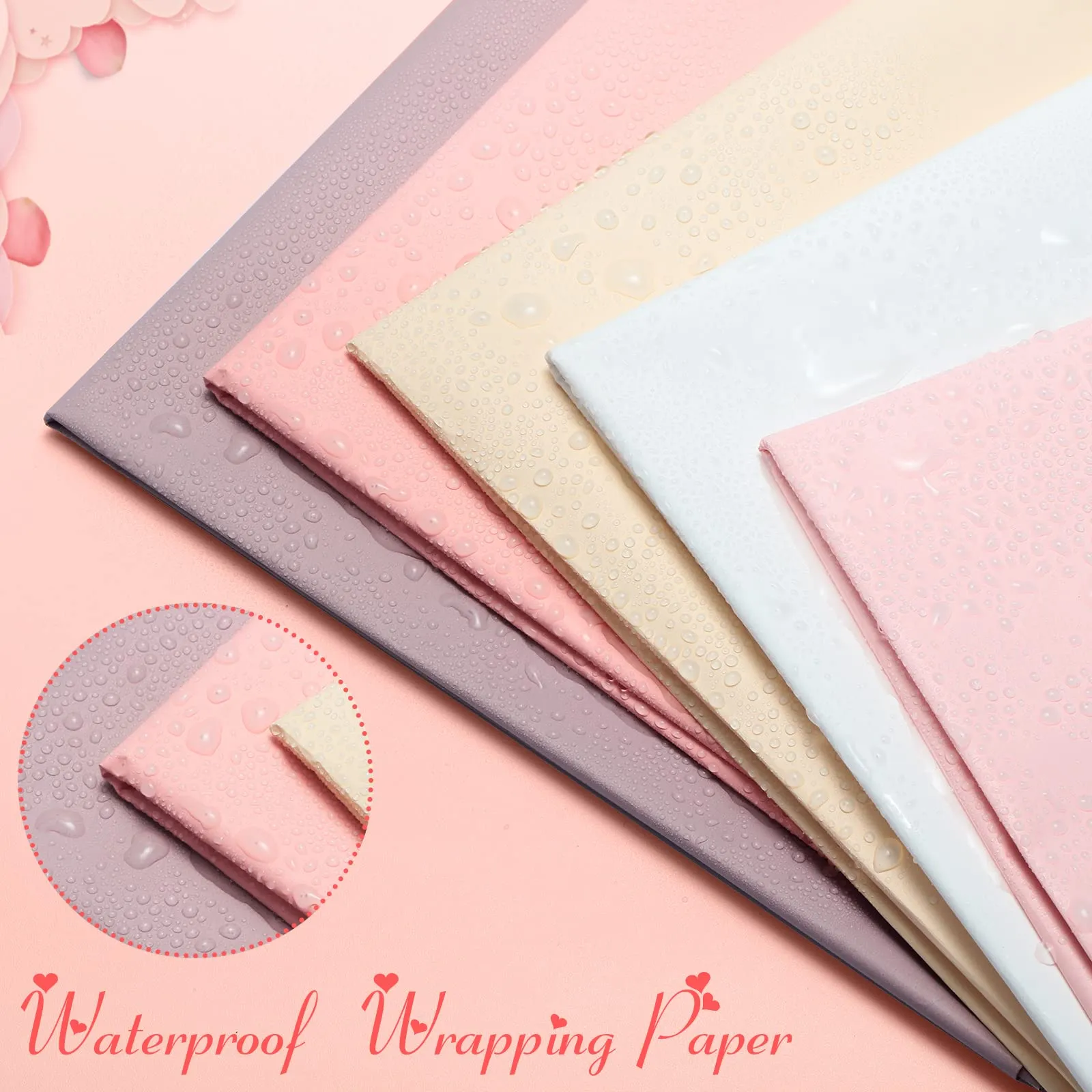 Papier Blumenstrauß Geschenkpapier 20 Blu00e4tter Blumenstrauu00df Verpackungspapier Wasserdichte Papierrolle Papier Für Blumenstrauß