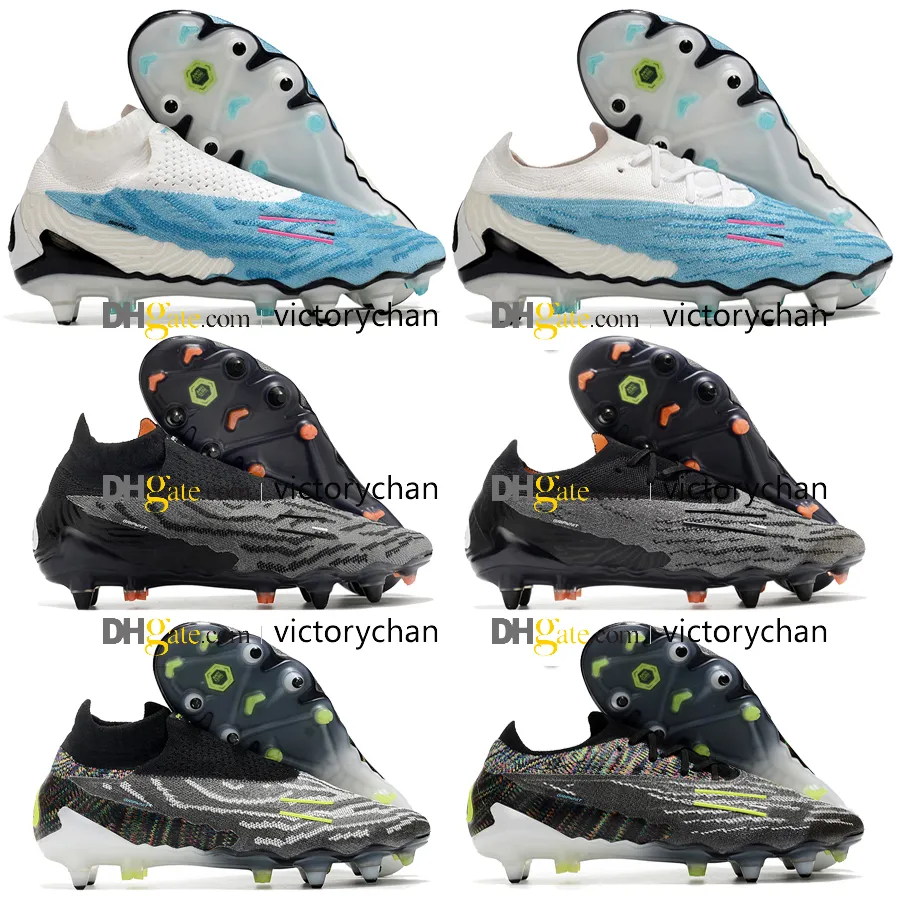 Presentpåse kvalitet fotboll stövlar zoom Phantoms GX Elite SG Metal Omöjliga spikar ACC-strumpor Fotbollskläder för mjuka läderträningstickor Soccer Shoes Size US 6.5-11