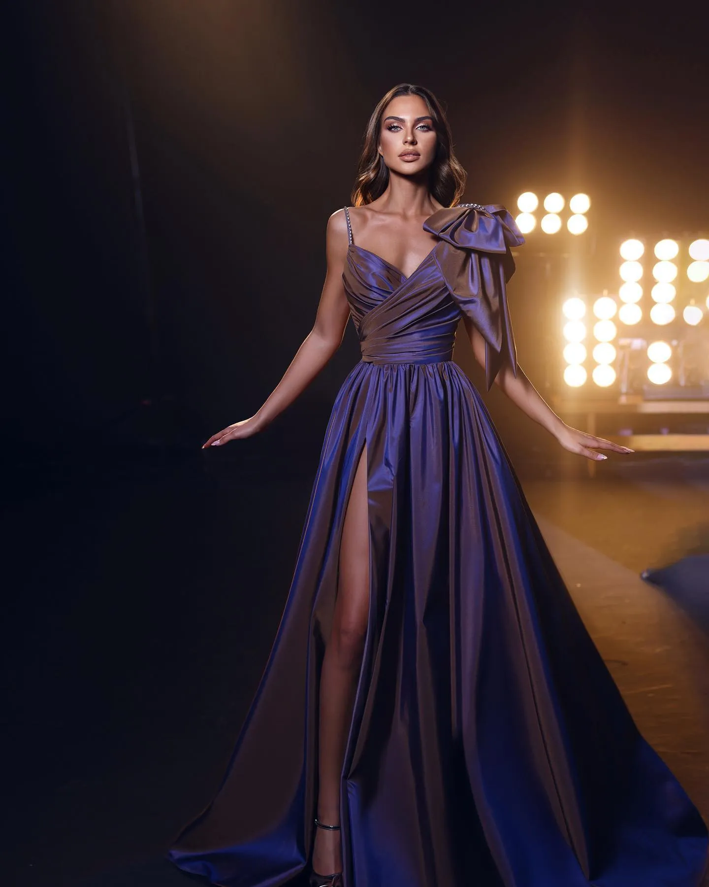 Tafeta Vestidos De Verano De Noche Elegantes Vestidos De Noche