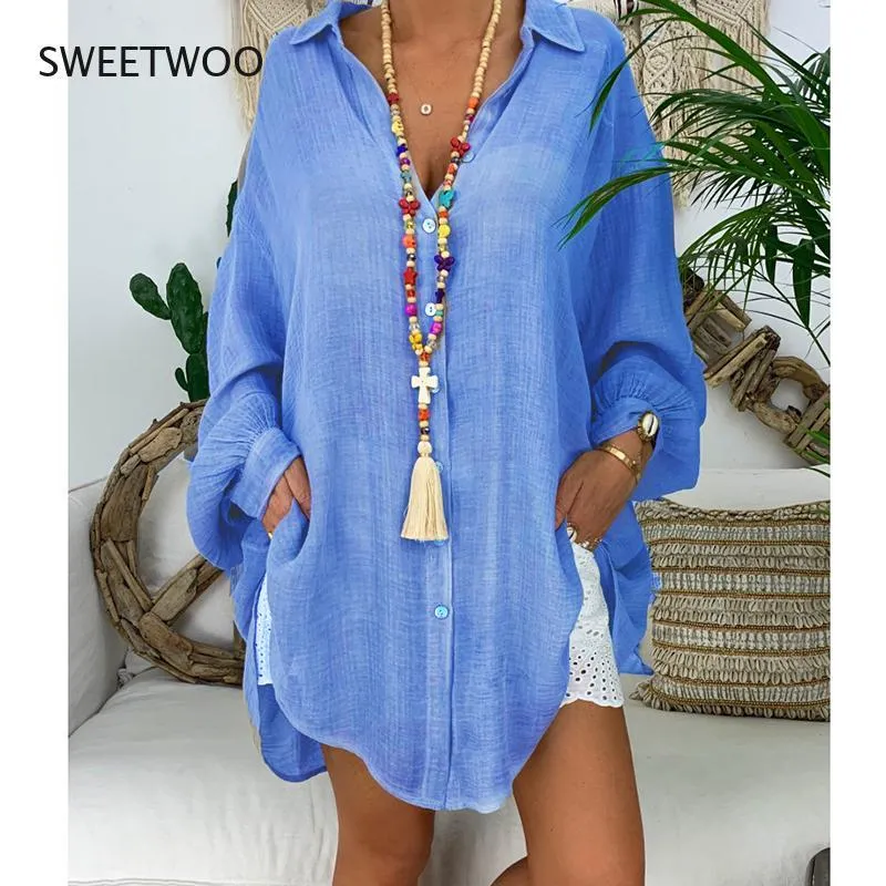 Swimwear 2022 New Loose Women Cover Ups Sweetwear White Beach Robe Cotton Beach Kimono CoverUps For Women Swimsuit Cover Up Beach Woman