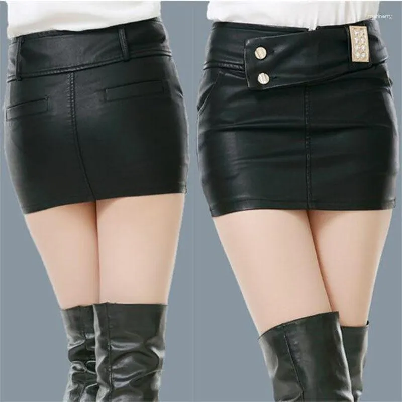 Women's Shorts Fashion 2023 All-match High Waist Pu Tight-fitting Hip Small Leather Short Sexy Skirt