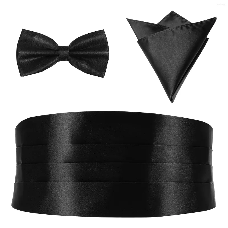 Bow Ties 3 PCS Bröllopskläder Tillbehör Män Picke Dress Pocket Men's Man Cummerbund