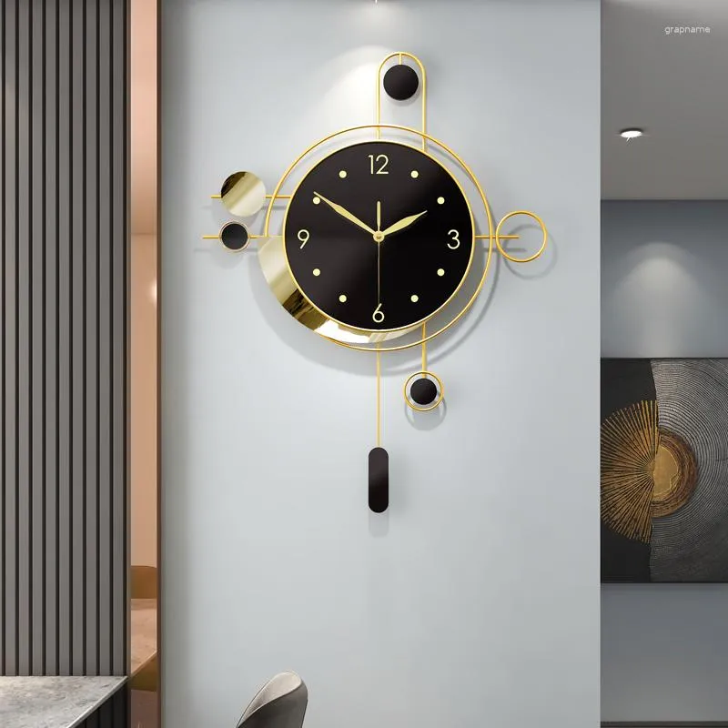 Reloj de pared grande creativo de metal dorado retro relojes de pared  decoración del hogar sala de estar reloj de estilo nórdico