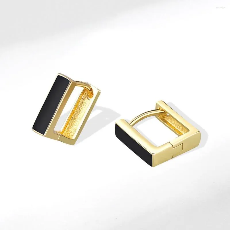 Серьги обручи NBNB Fashion Red Black Glaze Square для женщин -вечеринка Peerting Jewelry Gold Color Женский подарок