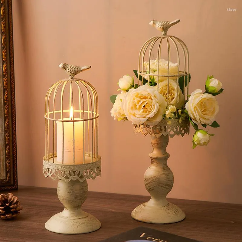Vintage Bird Cage Candle Holder - Metal Candlestick, Aristocratic Home ...