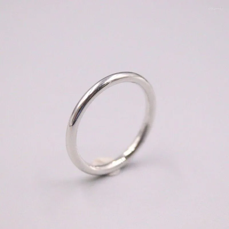 Pierścienie klastra Solid Pure 18-Kt Białe Złote Pierścień Kobiety 2 mm gładki 0,9-1,1G US5-9