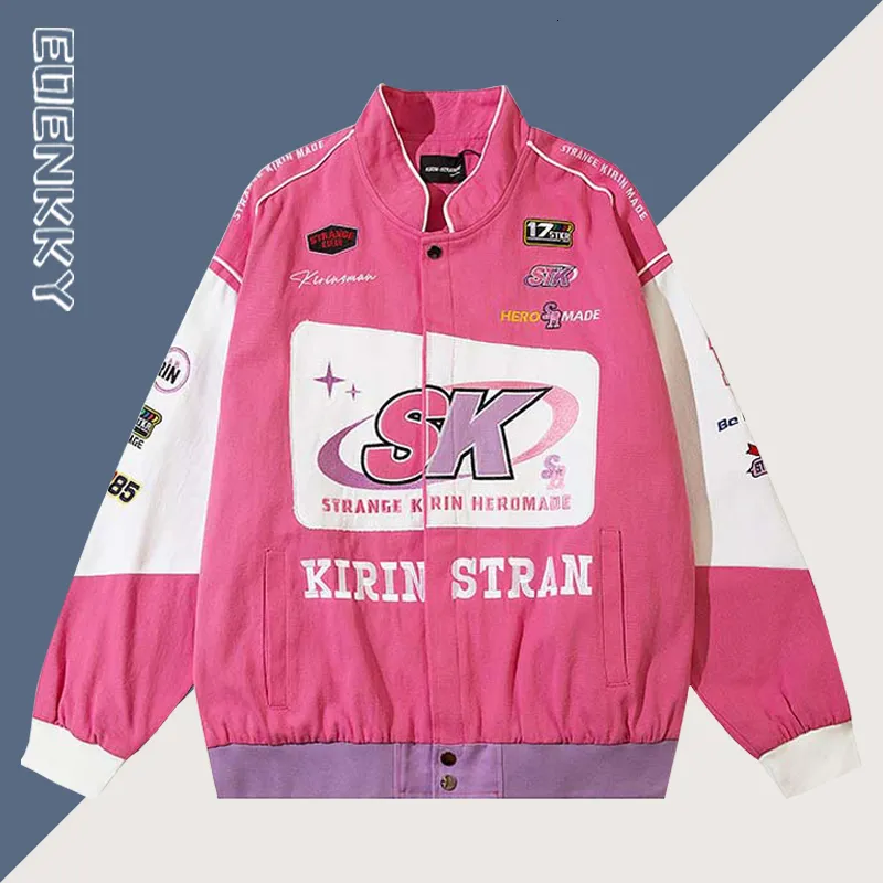 Jackets femininas y2k retro motocicleta casaco