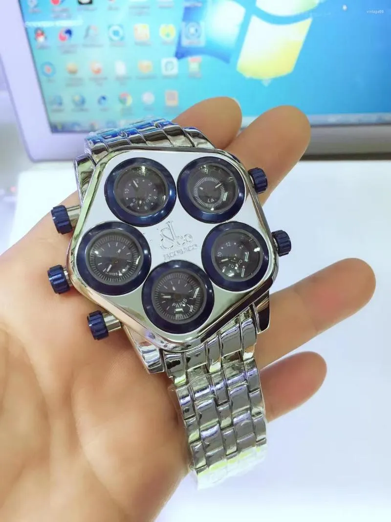 Zegarek na rękę kwarcowe oglądać czarny hypo niebieski diament