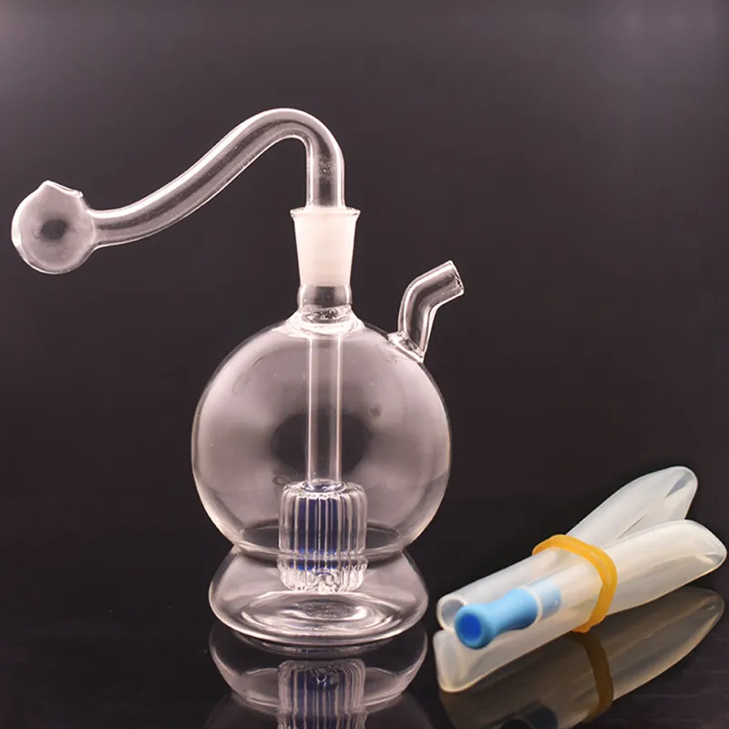 2PCS MOBIUS MATRIX GLASS BONGSオイルバーナーパイプ10mm女性グローブORBバブラー喫煙水パイプダブリグジャツ