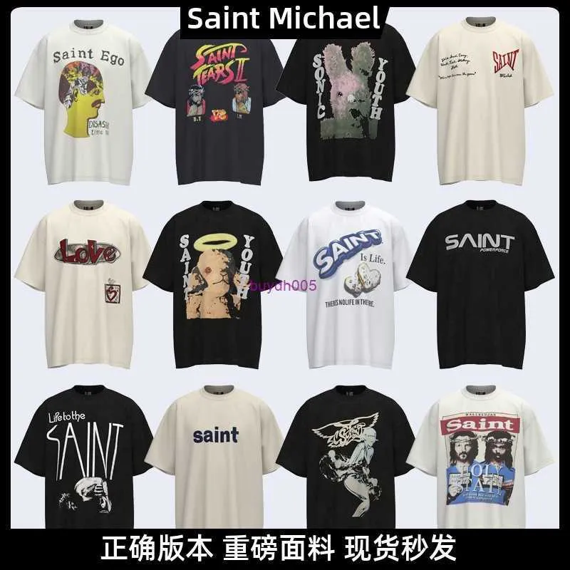 Мужские футболки Lui5 SAINT Michael Summer American Print Printed Complete STA STA маленькая модная пара