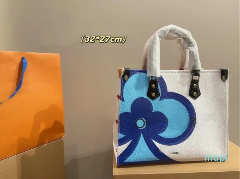 Nowy styl dwustronny designerski torebka kwiat torby na zakupy torebka torebka oryginalna skóra duża pojemność damskie torebki liste