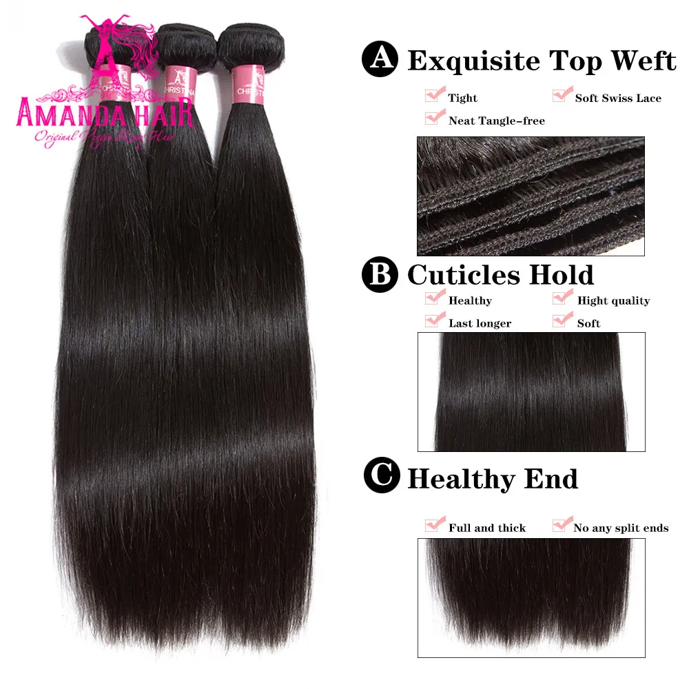 30 Inch Bundles Straight Human Hair Extension 100% Human Hair Bundles 24 26 Inch Hair Weave Bundles Brazilian Remy Hair