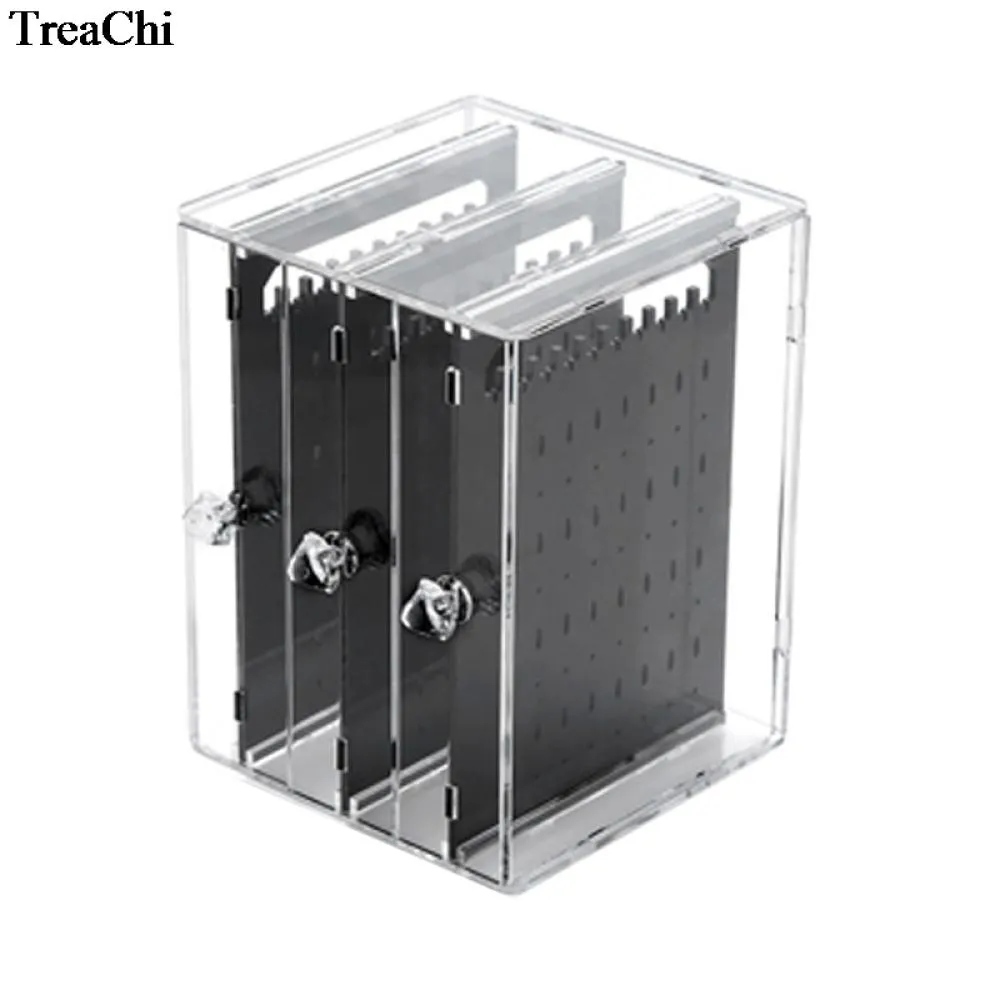 Clear Acrylic 3 Drawer Makeup Jewelry Organizer Holder Earrings Stud Holder Portable Earring Case Cabinet Earrings Stand Shelf