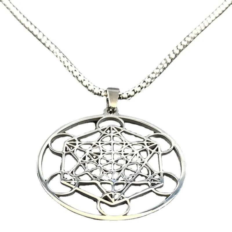 Heren dames hanger ketting roestvrij staal geometrische uitsparingsketen amulet sieraden cadeau